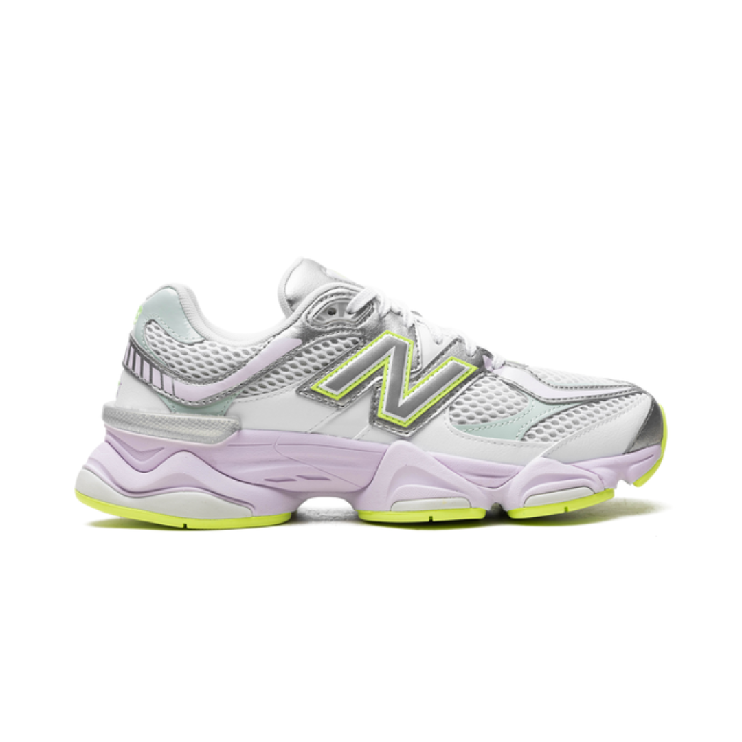 New Balance 9060 White Silver Metallic Taro