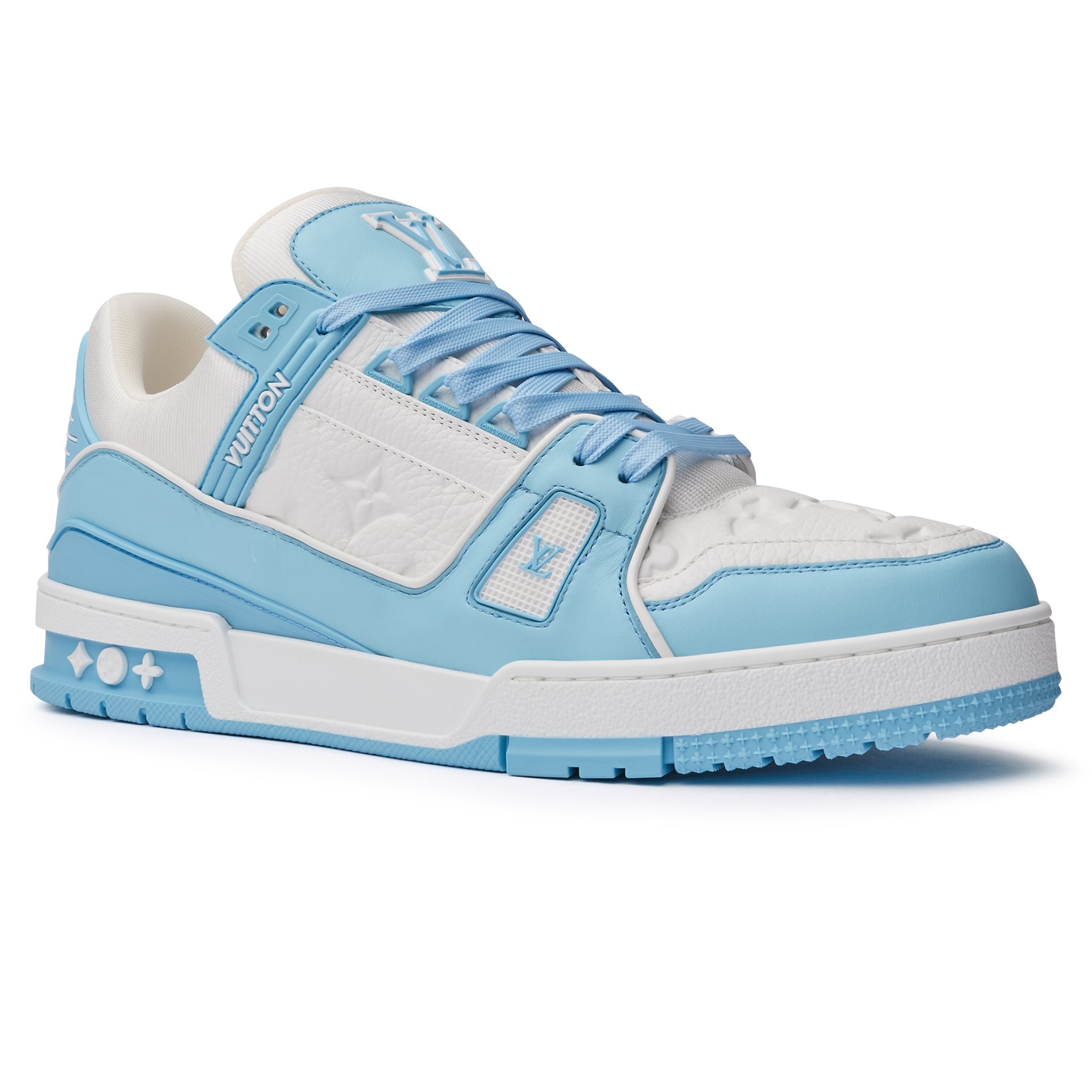 Louis Vuitton LV Monogram Weißer himmelblauer Sneaker