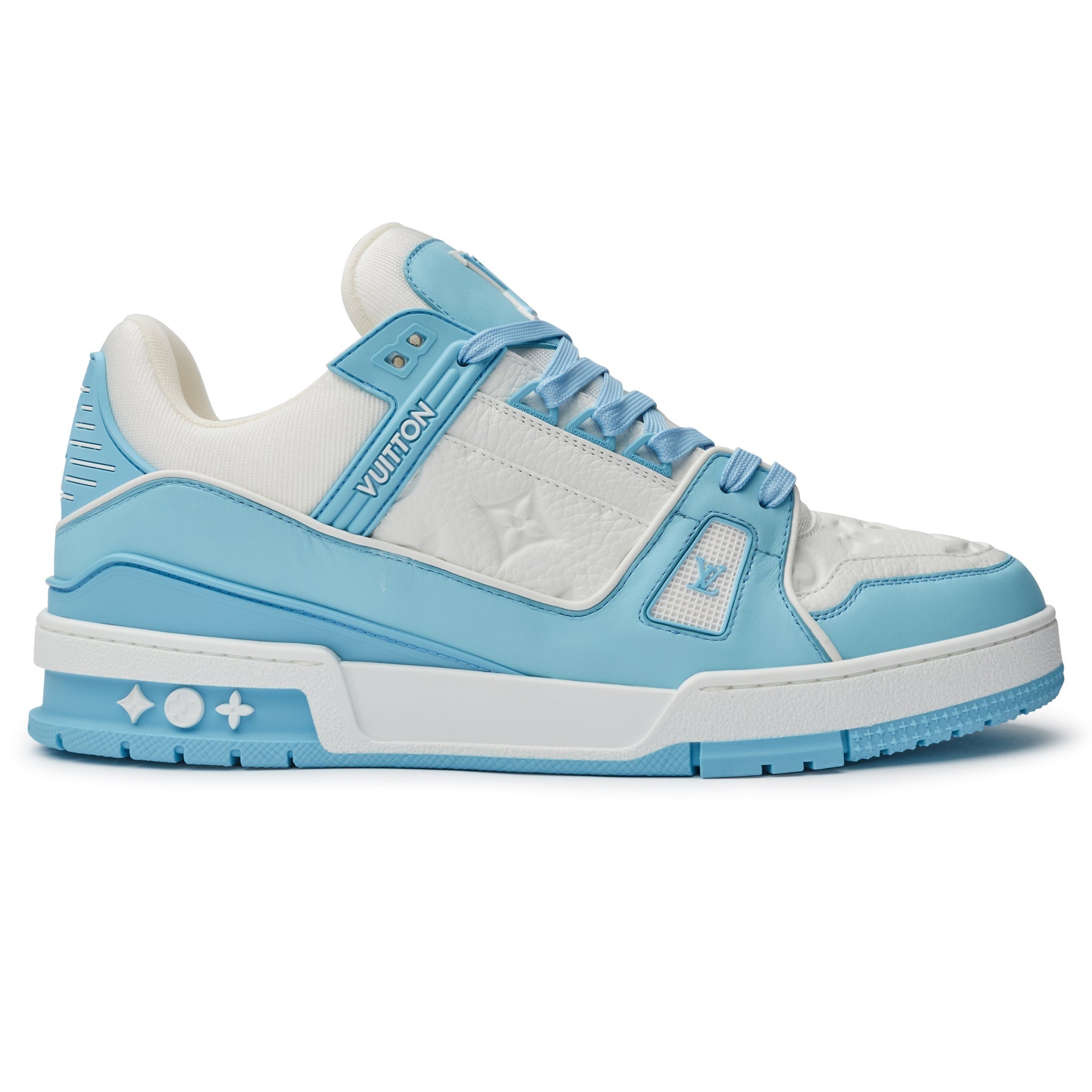 Louis Vuitton LV Monogram Weißer himmelblauer Sneaker