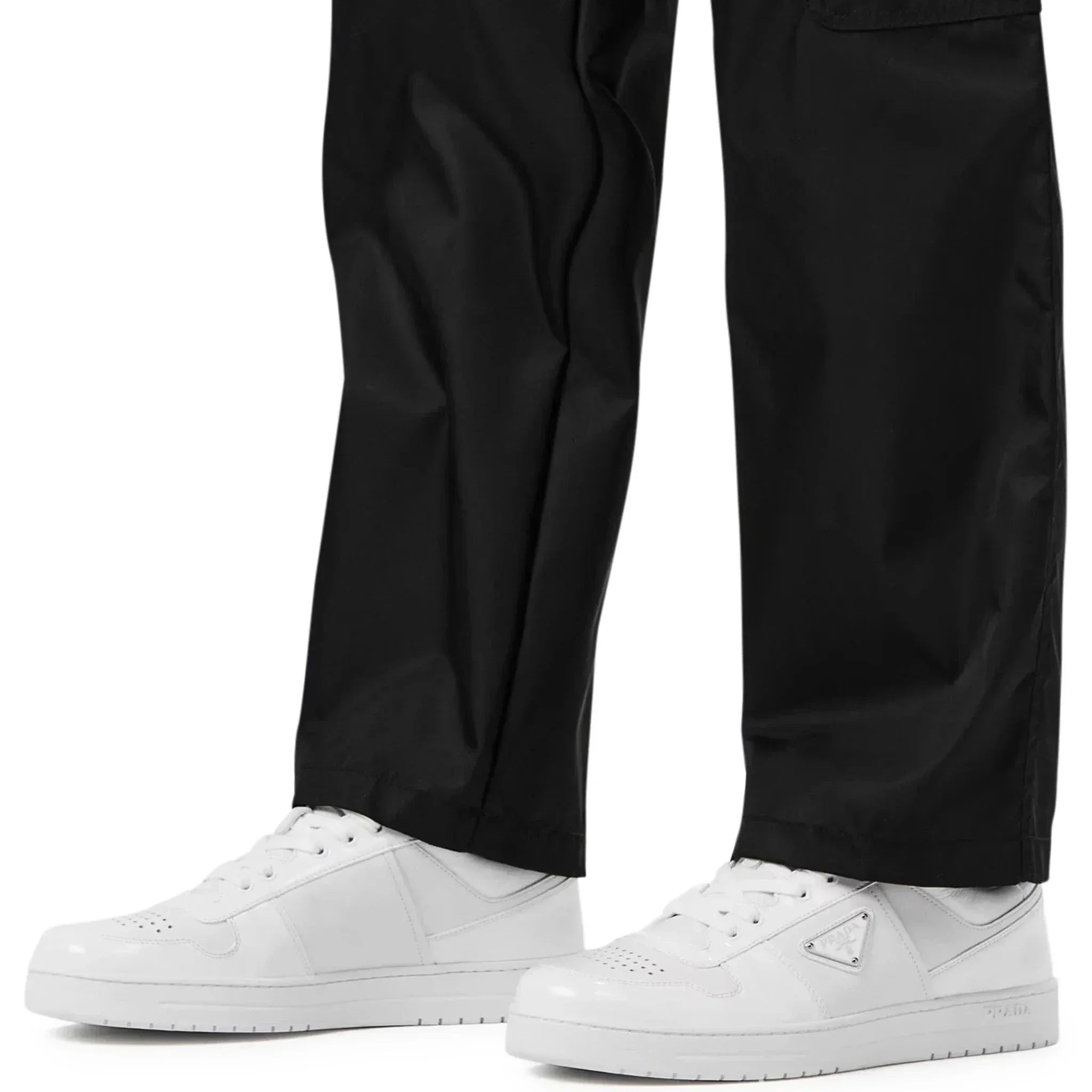 Prada Downtown Sneaker aus Leder, niedrig geschnitten, weiß